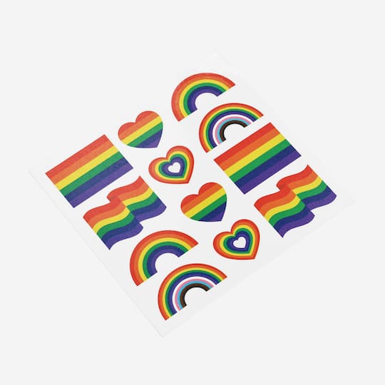 Pride Rainbow, Heart & Flag Temporary Tattoos by Celebrate It™